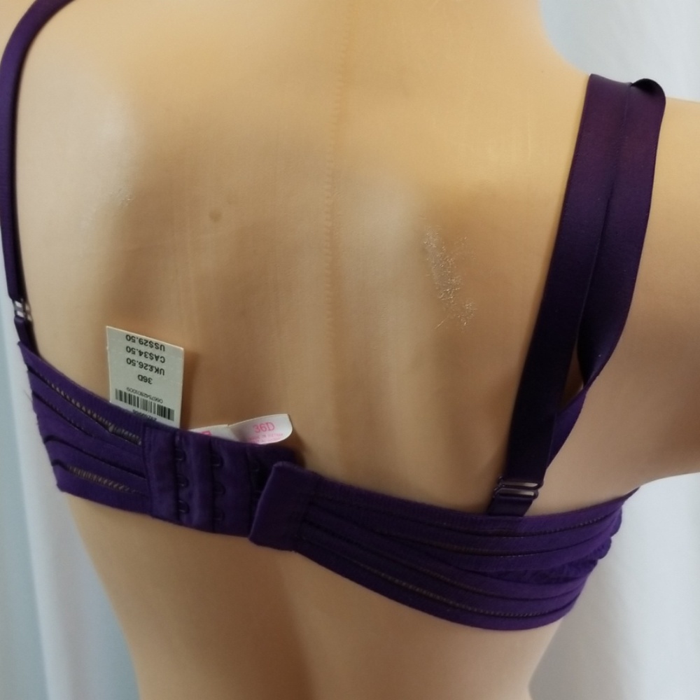 B463 Pink Victoria Secret Unlined Demi Purple bra - Picture 2 of 4